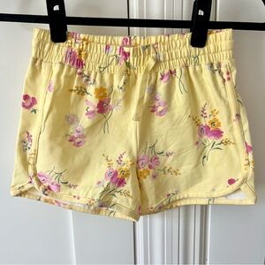 Bailey Lane Floral Elastic Tie Waist Cotton Shorts Yellow Sz M (Girls)
